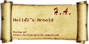Hollós Arnold névjegykártya