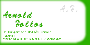 arnold hollos business card
